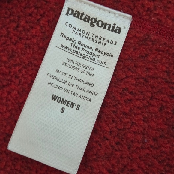 Patagonia Better Sweater Red Pullover Quarter Zip Long Sleeve Small S - Picture 10 of 13